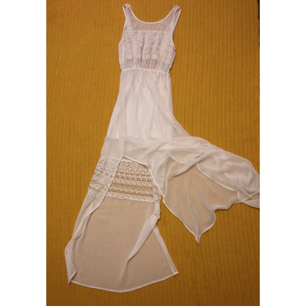 BOHO mini dress with long maxi lace overlay - Picture 5 of 6